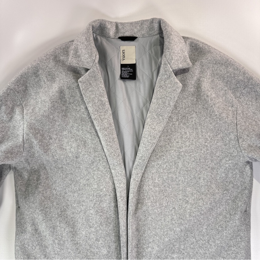 Vuori Restore Longline Open Front Coat Womens L Gray Athluxury - Picture 3 of 16